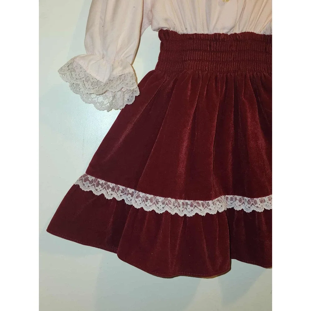 Vintage 80's Elm Hill Prairie Dress - Lace Trim Girls Size 5 - Picture 12 of 15
